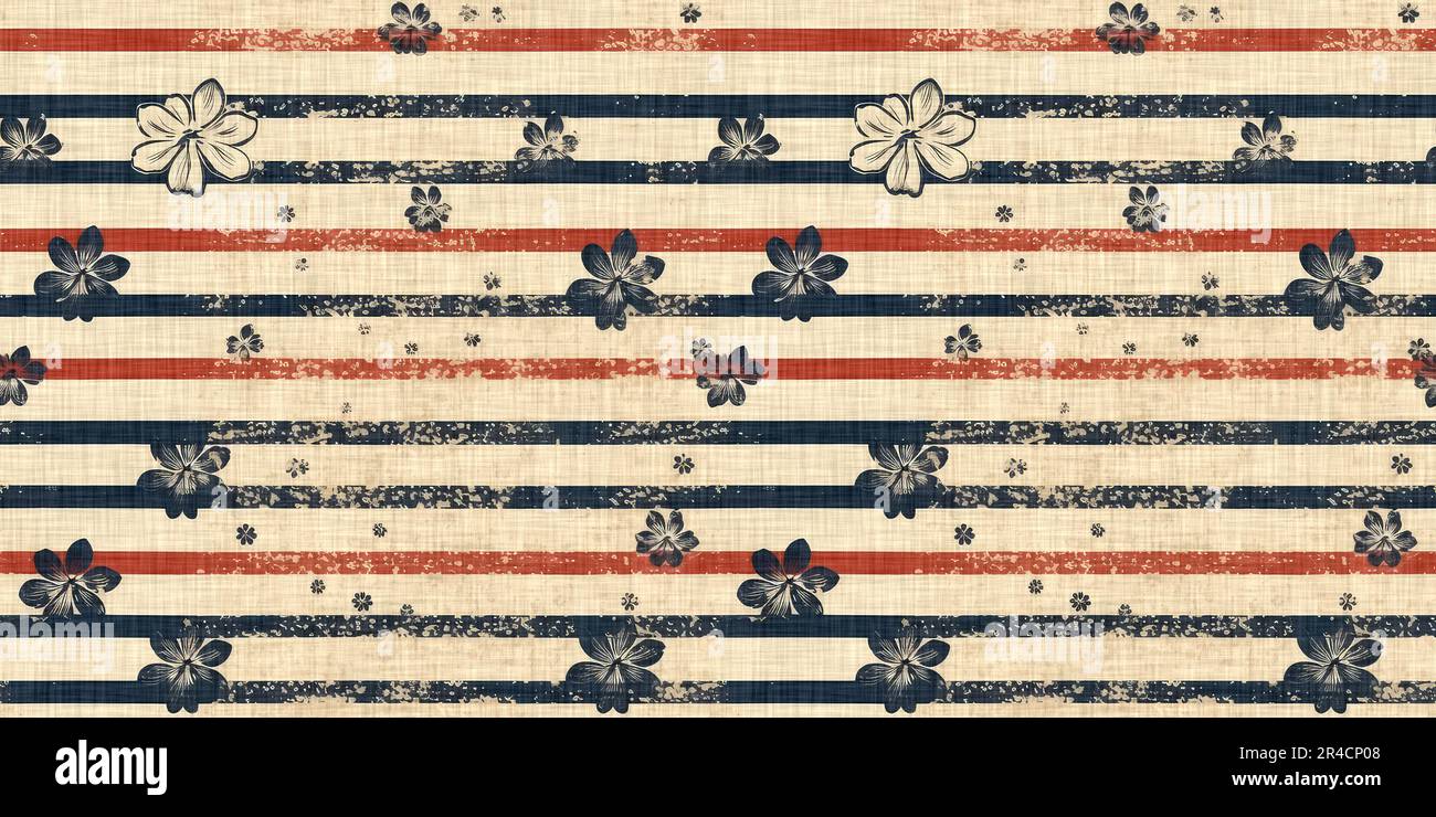Rustic americana seamless border in traditional red, white and blue ...