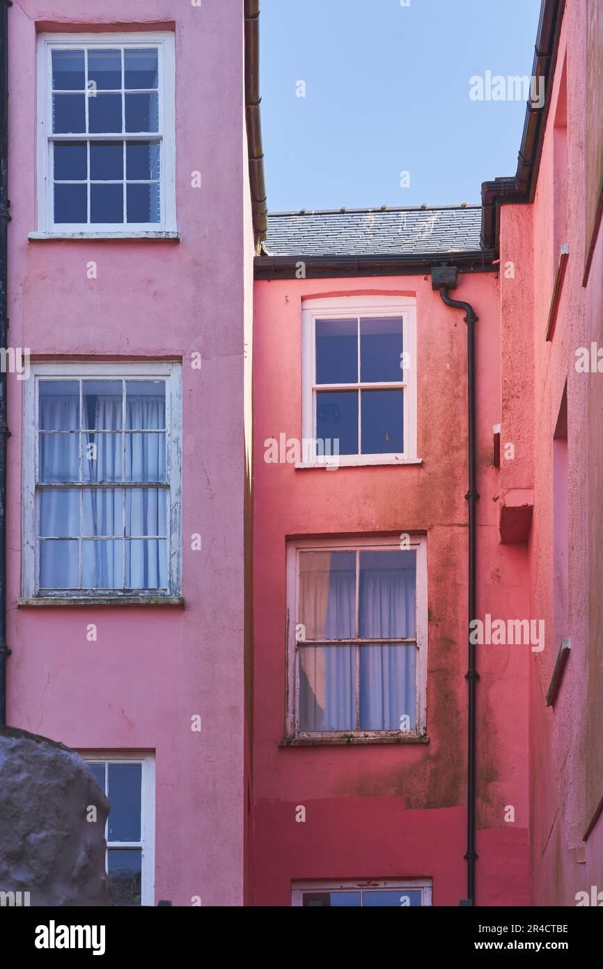 Multistorey terraced houses, Tenby, Pembrokeshire, West Wales Stock Photo Alamy