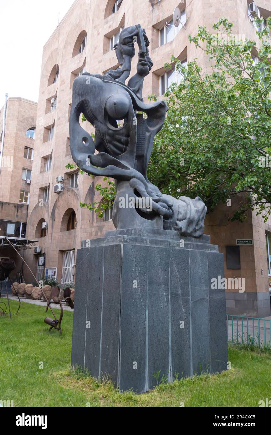 Melancholy Statue. Yerevan Armenia. Sculptor E Kachar Stock Photo Alamy