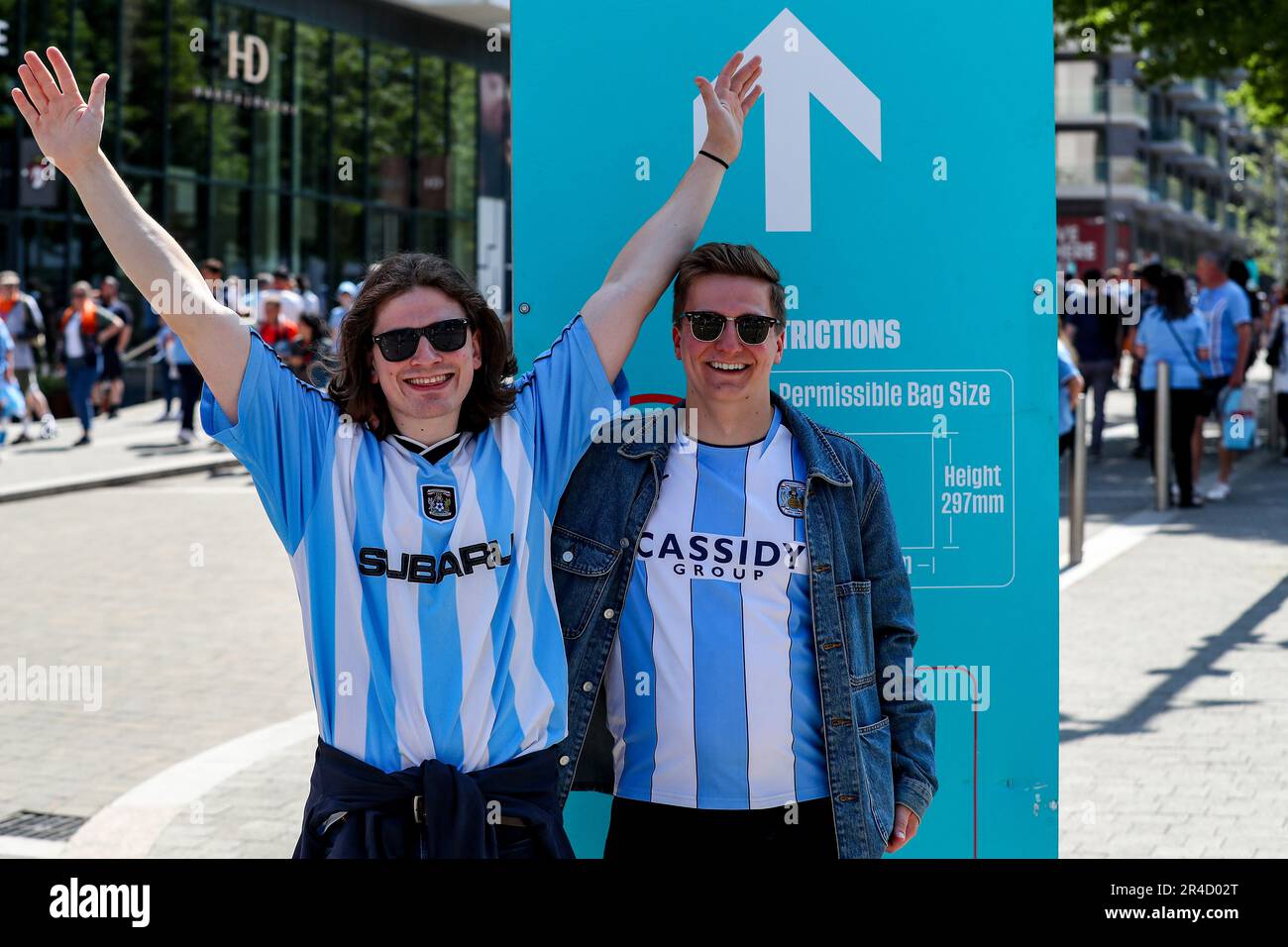 Coventry Fans posing for a photo ahead of the Sky Bet Championship Play ...