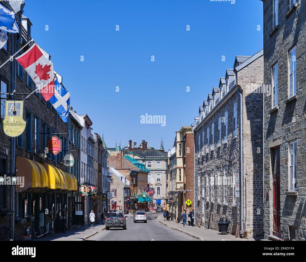 Rue St jean in the old town, Quebec City, Canada Stock Photo