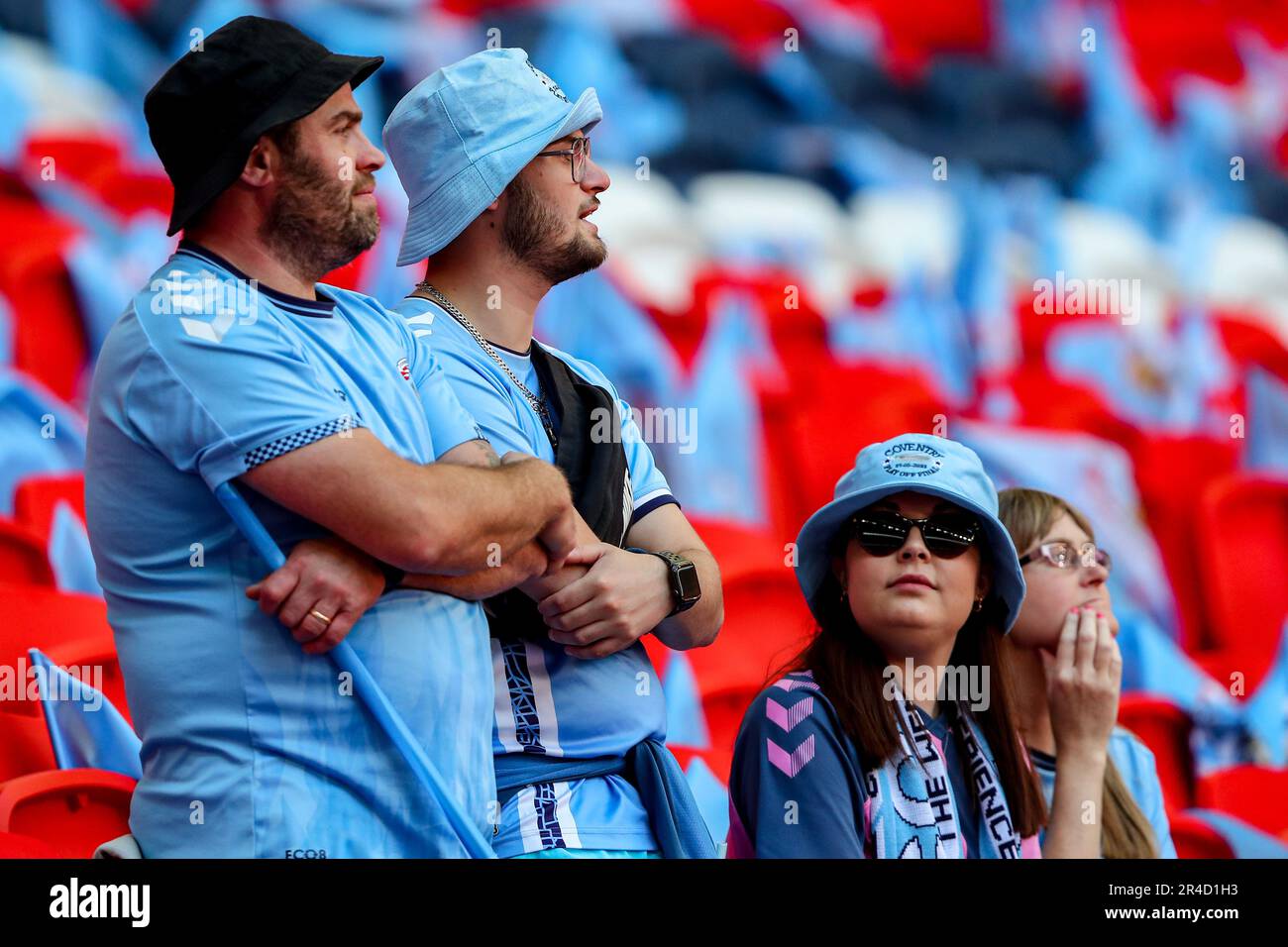 Coventry fans arriving at Wembley Stadium ahead of the Sky Bet ...