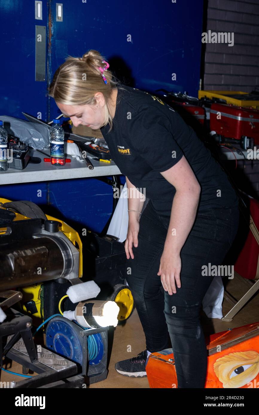 Brentwood, UK. 27th May, 2023. Brentwood Essex 27th May 2023 Extreme Robots live at the Brentwood Centre Brentwood Essex; the live show from BBC's Robot Wars. The event also seeks to encourage interest in STEM subjects. Credit: Ian Davidson/Alamy Live News Stock Photo