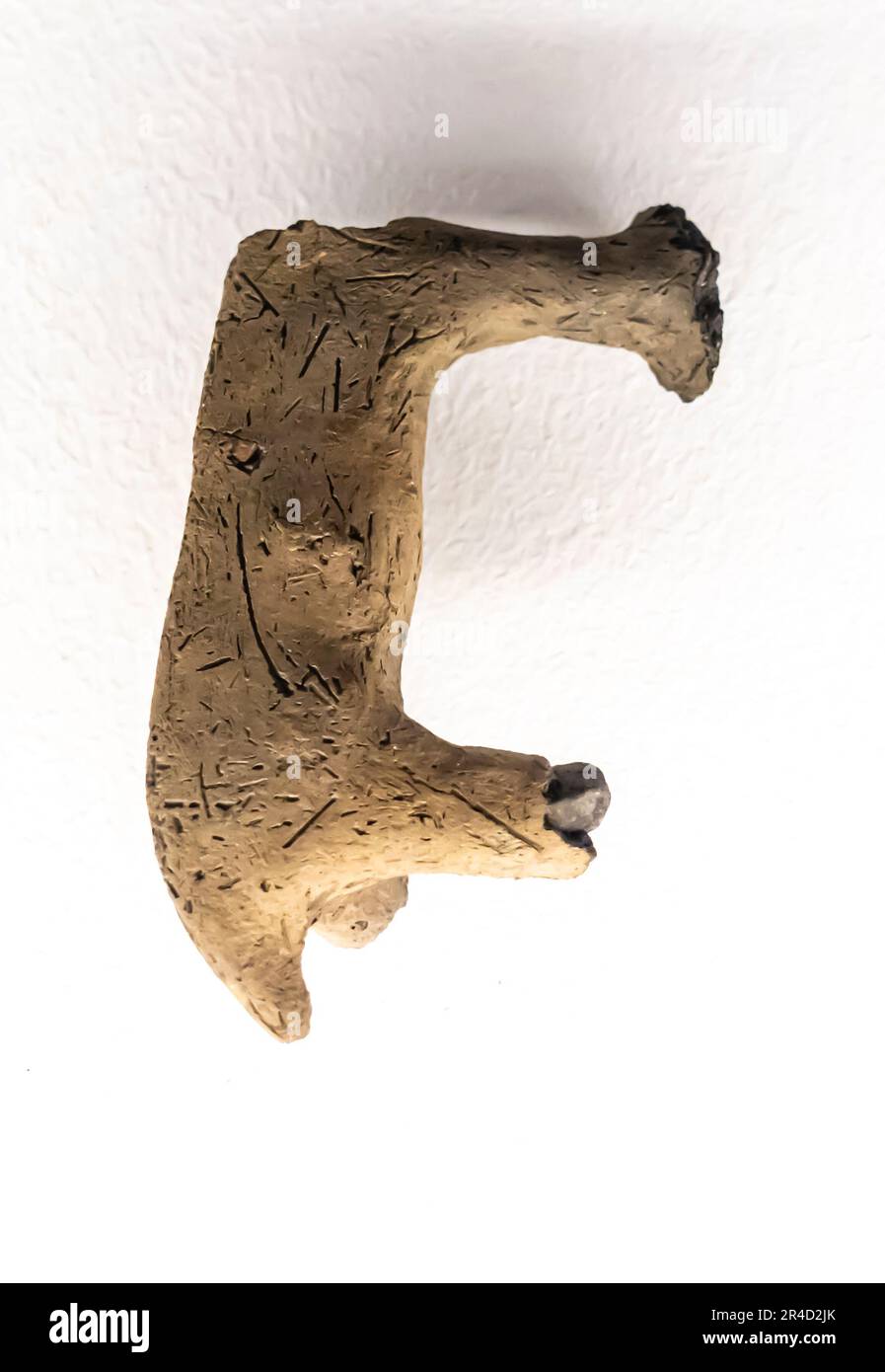 Clay Anthropomorphic handle of a vessel.First half of 4th millenium B.C. Godedzor, modern Armenia. Stock Photo