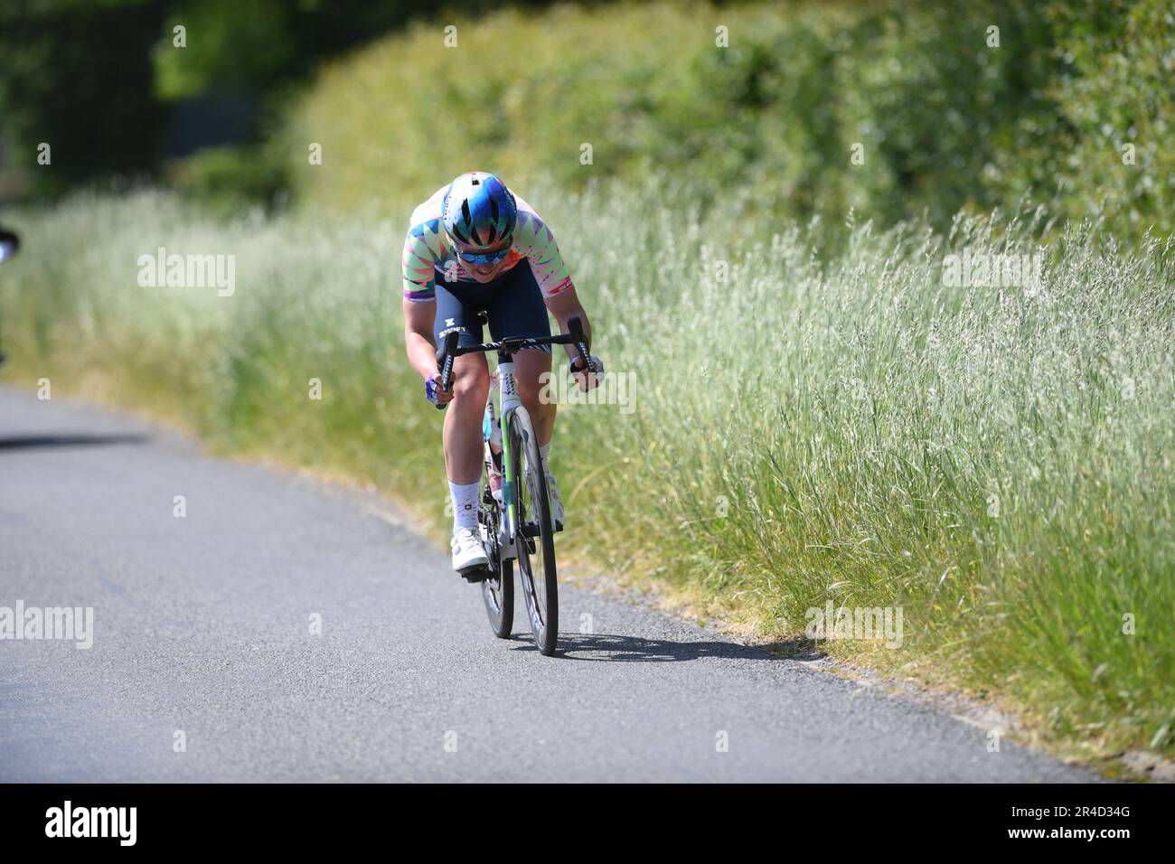 UCI Women's World Tour, Ford Ford RideLondon Classique Saturday 27 May: Stage Two: Maldon. Chloe Dygert (Canyon/SRAM Racing) making a break before her Stage Two victory in Maldon. Credit: Peter Goding/Alamy Live News Stock Photo