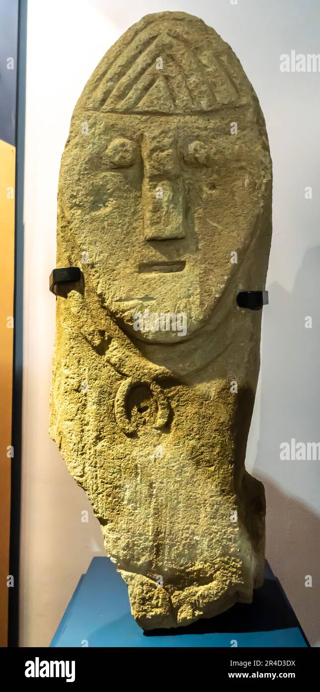 Anthropomorphic stele. 7th century BC- 6th century B.C. Jujevan Armenia. Limestone Stock Photo