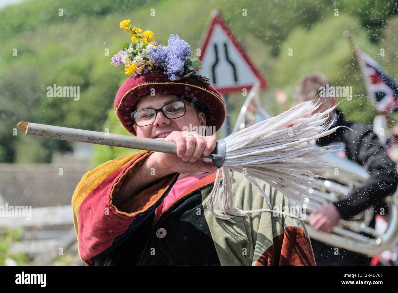 Randwick Wap, a cotswold villages traditional celecbration of spring.A small village near Stroud. Stock Photo
