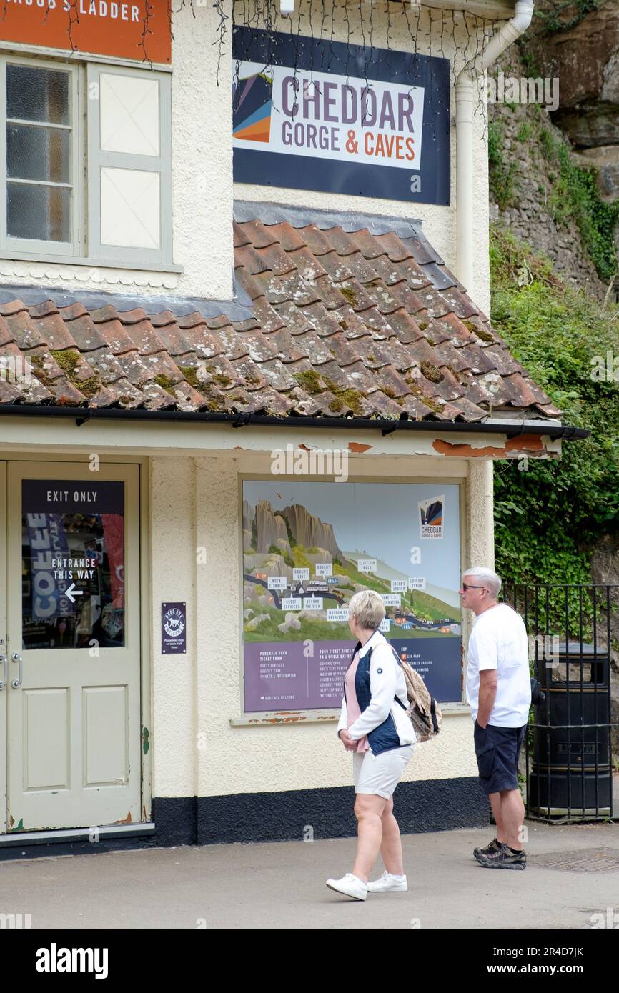 The ticket and Information Office for Cheddar in Somerset UK. Two