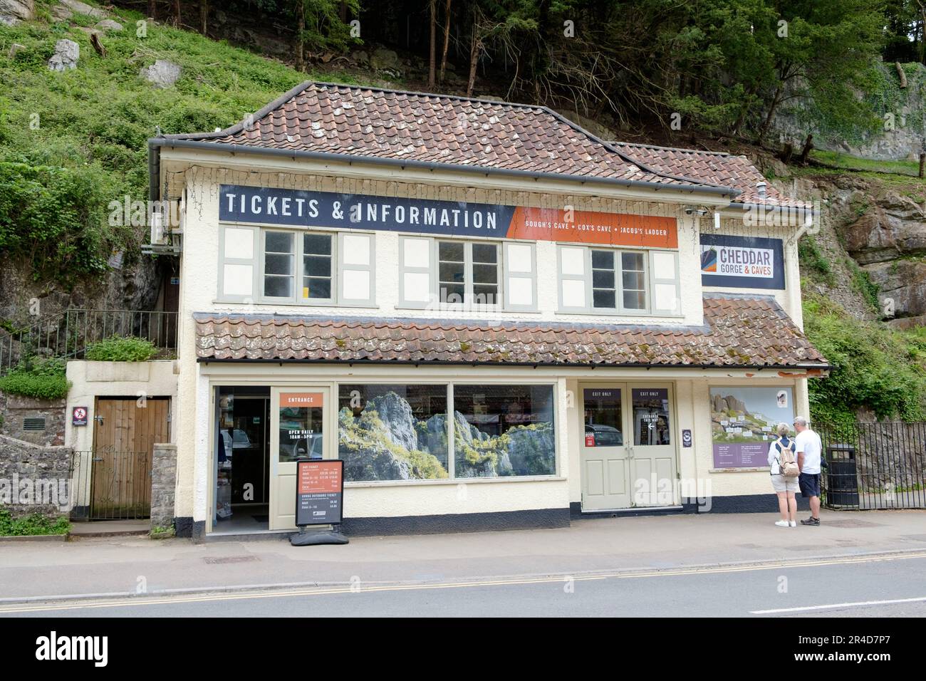 The ticket and Information Office for Cheddar in Somerset UK. Two