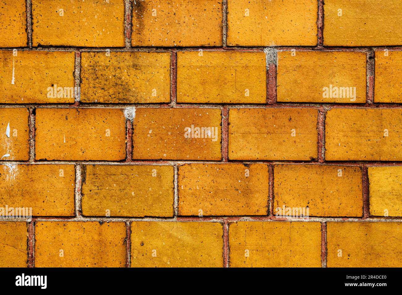 Yellow clinker brick wall texture as background Stock Photo