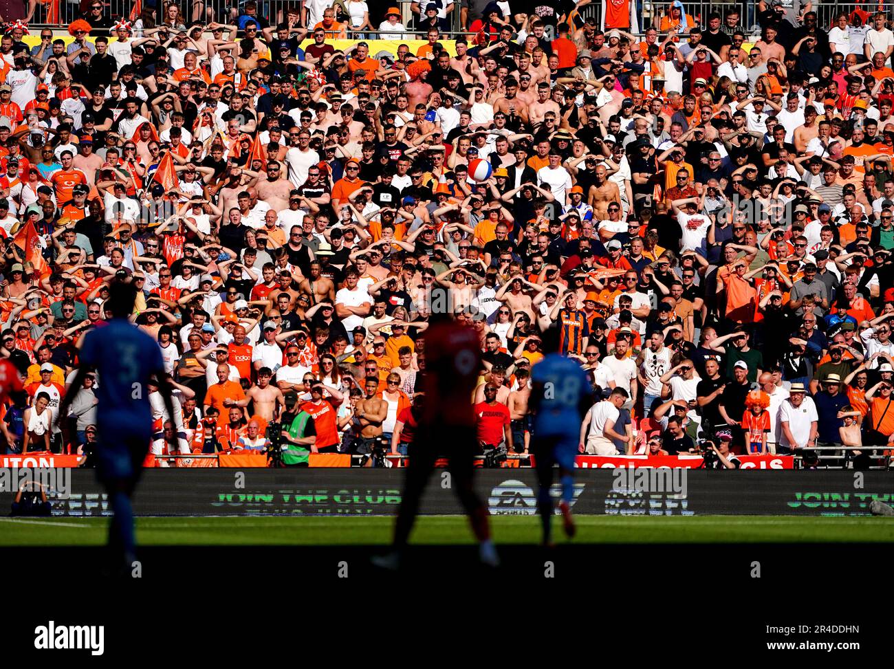 Luton Town fans in the stands during the Sky Bet Championship playoff