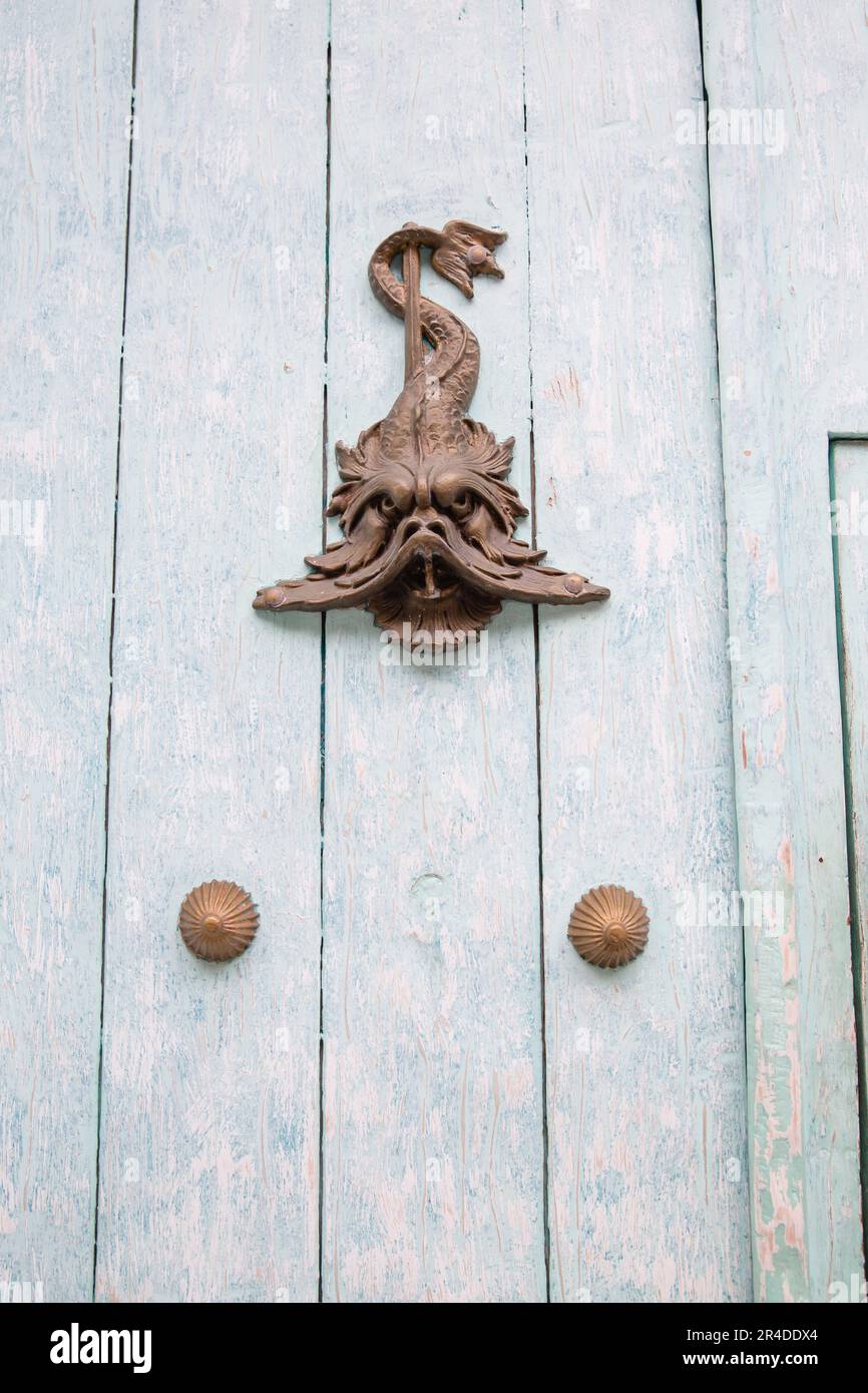 A sea creature door knocker in Cartagena Colombia Stock Photo