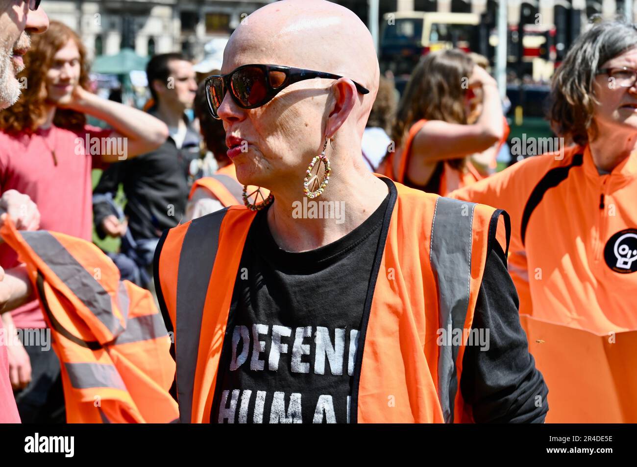 London, UK. 27th May 2023. Just Stop Oil, Not My Bill Protest. Activists from mutiple organisations protested in Parliament Square against The Public Order Act 2023 bill that came into effect on May 3rd 2023. Credit: michael melia/Alamy Live News Stock Photo