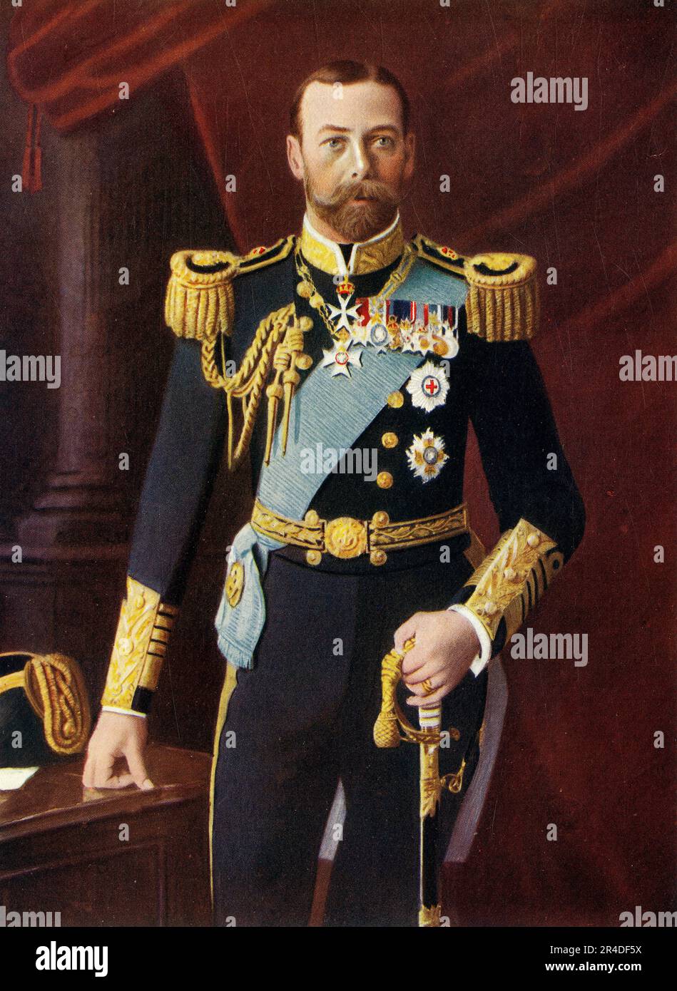 'His Majesty The King', 1911. King George V and his Queen consort Mary of Teck were crowned on 22 June 1911. From &quot;The Book of the Coronation&quot;. [Cassell and Company, Ltd., London, 1911] Stock Photo