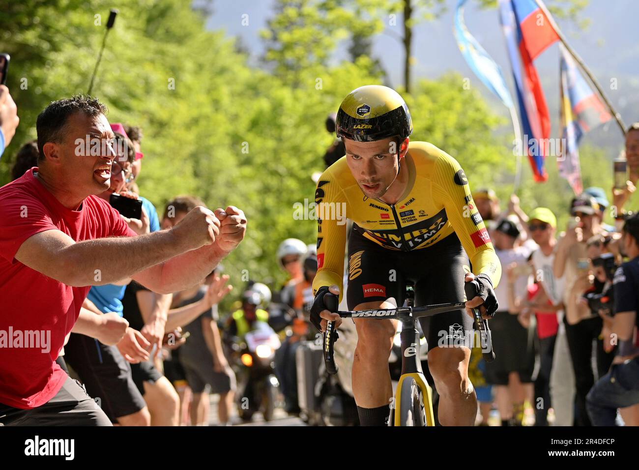 Fans Cheer On Slovenia S Primoz Roglic During The 20th Stage Of The Fans Cheer On Slovenia S Primoz Roglic During The 20th Stage Of The