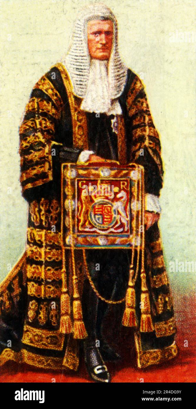 'Lord High Chancellor of England', 1937. From &quot;The Coronation of H.M. King George VI and H.M. Queen Elizabeth 1937&quot;. [John Player &amp; Sons, London, 1937] Stock Photo