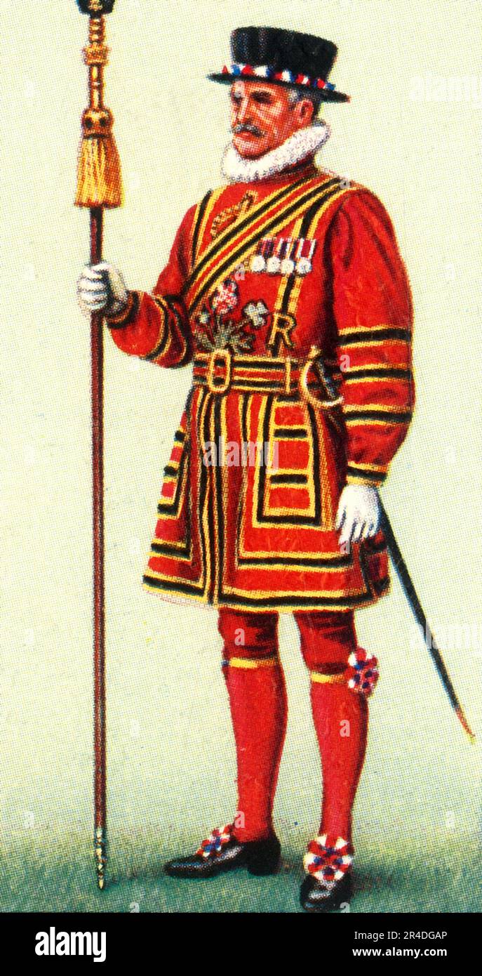 'Yeoman of King's Bodyguard of Yeomen of the Guard', 1937. From &quot;The Coronation of H.M. King George VI and H.M. Queen Elizabeth 1937&quot;. [John Player &amp; Sons, London, 1937] Stock Photo