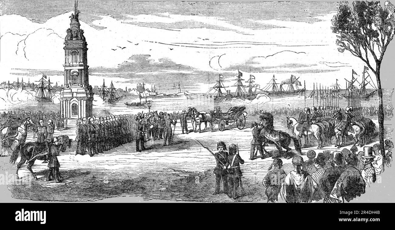 'Preparations for the Reception of Prince Napoleon at Constantinople', 1854. From &quot;Cassells Illustrated Family Paper; London Weekly 31/12/1853 - 30/12/1854&quot;. Stock Photo