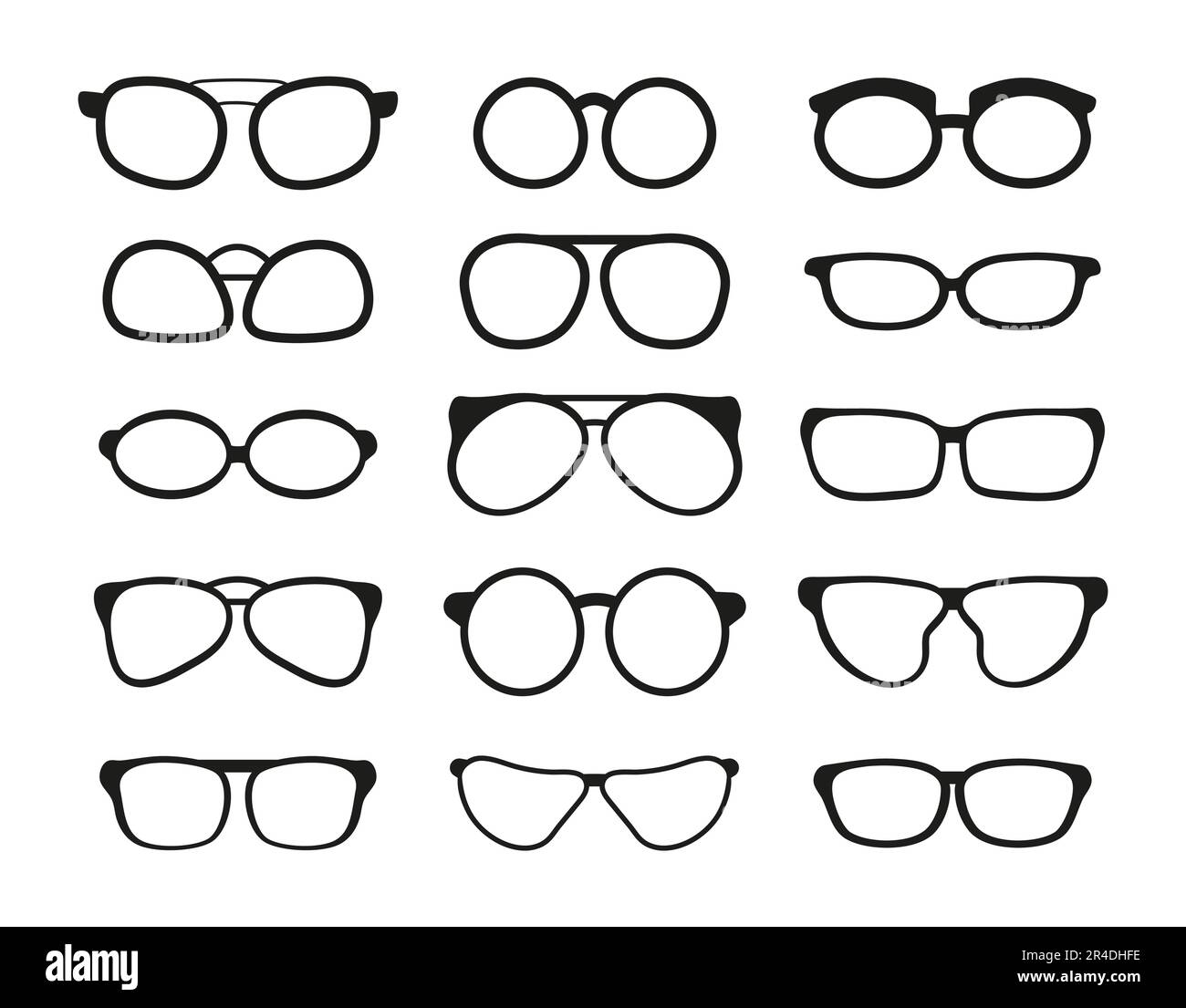 Glasses silhouette vector. Frame for sunglasses. Vision-correcting ...