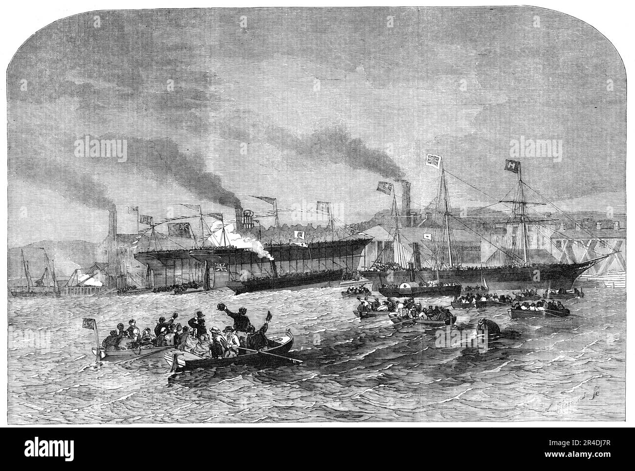 Launch of Three Iron Screw SteamVessels, at NewcastleonTyne, 1856