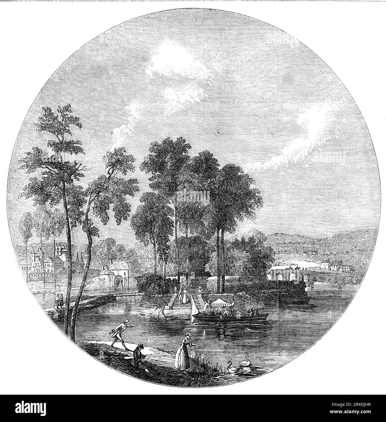 The Maison de Gondi, the Original Palace of St. Cloud from a painting