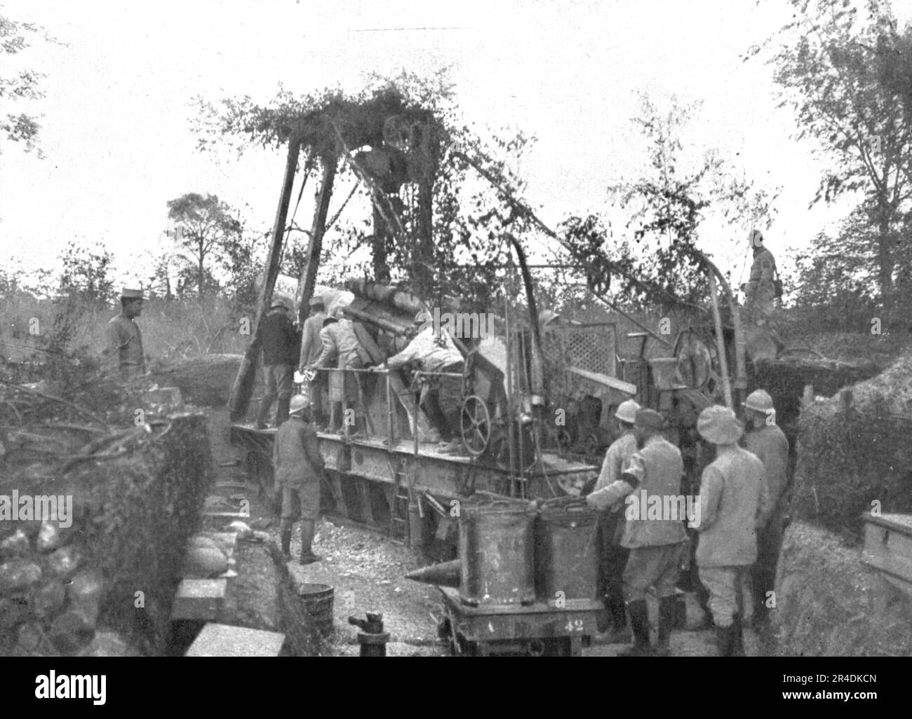 1916 Guerre 14-18 Somme photo Artillerie Lourde sur Voie Ferrée 1916 Guerre 14-18 Somme photo Artillerie Lourde sur Voie Ferrée