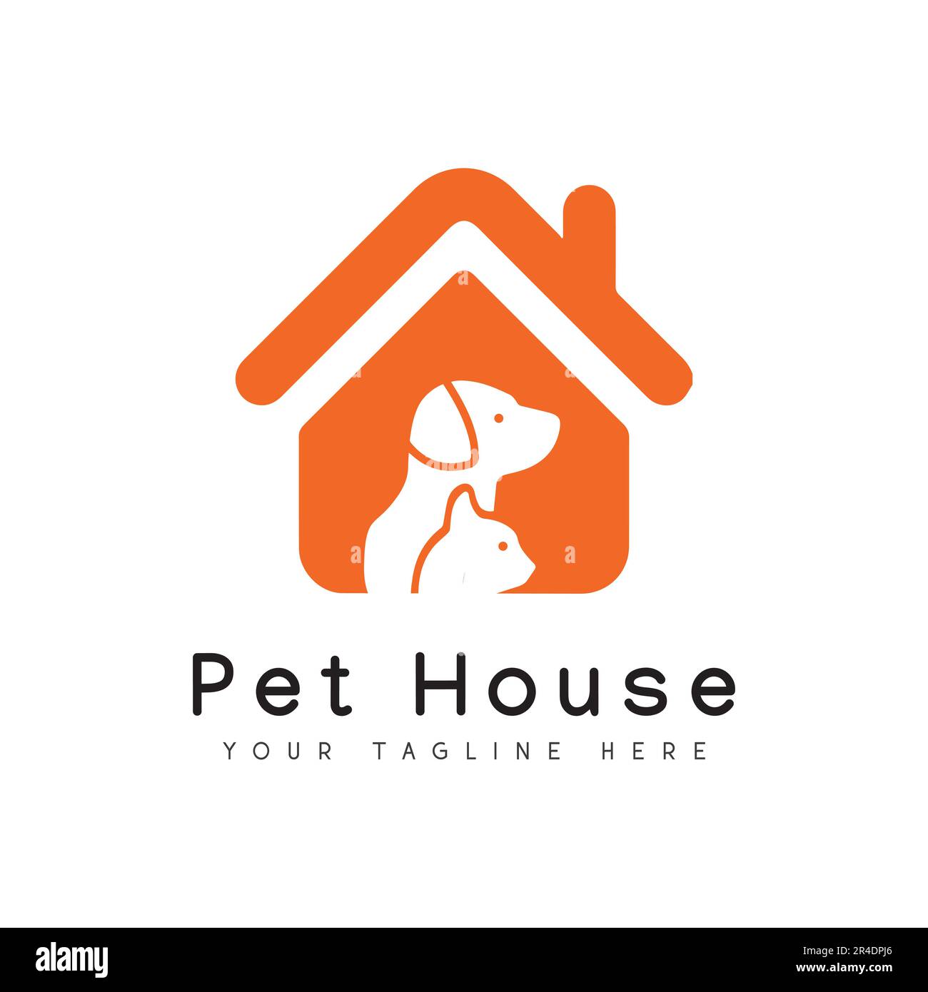 Pet House Logo Design Animal Home Paw Logotype Stock Vector