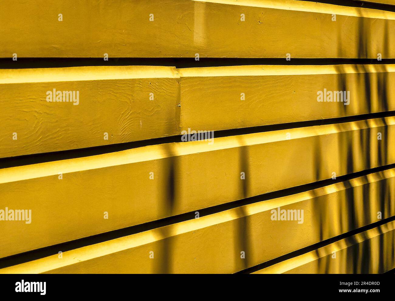 Looking along a panelled wall Stock Photo
