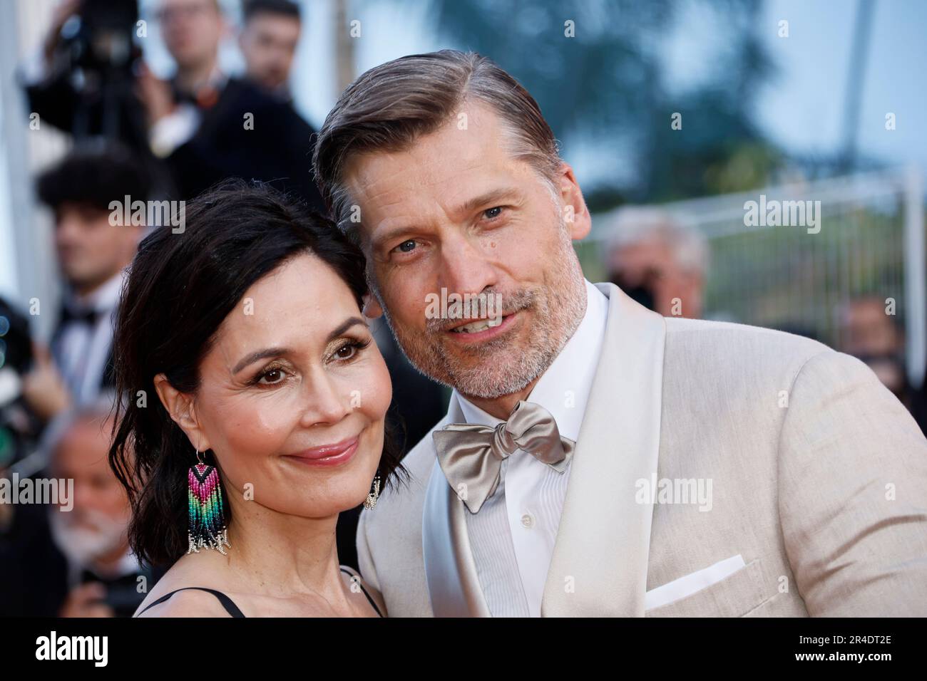 Nukaka Coster-Waldau, left, and Nikolaj Coster-Waldau pose for