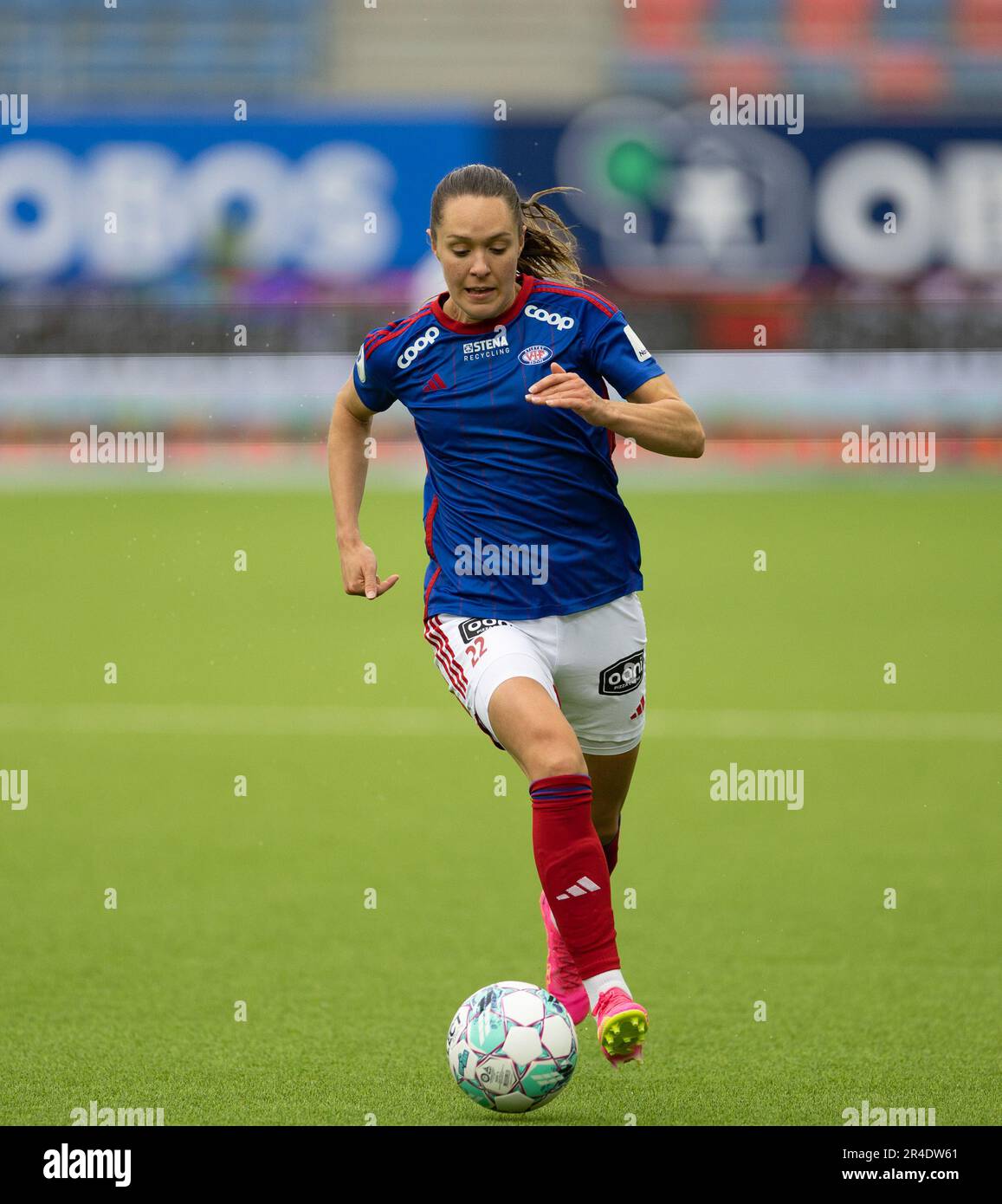 Oslo, Norway. 27th May, 2023. Oslo, Norway, May 27th 2023: Felicia Rogic (22 Valerenga) controls the ball during the Toppserien league game between Valerenga and Rosenborg at Intility Arena in Oslo, Norway (Ane Frosaker/SPP) Credit: SPP Sport Press Photo. /Alamy Live News Stock Photo