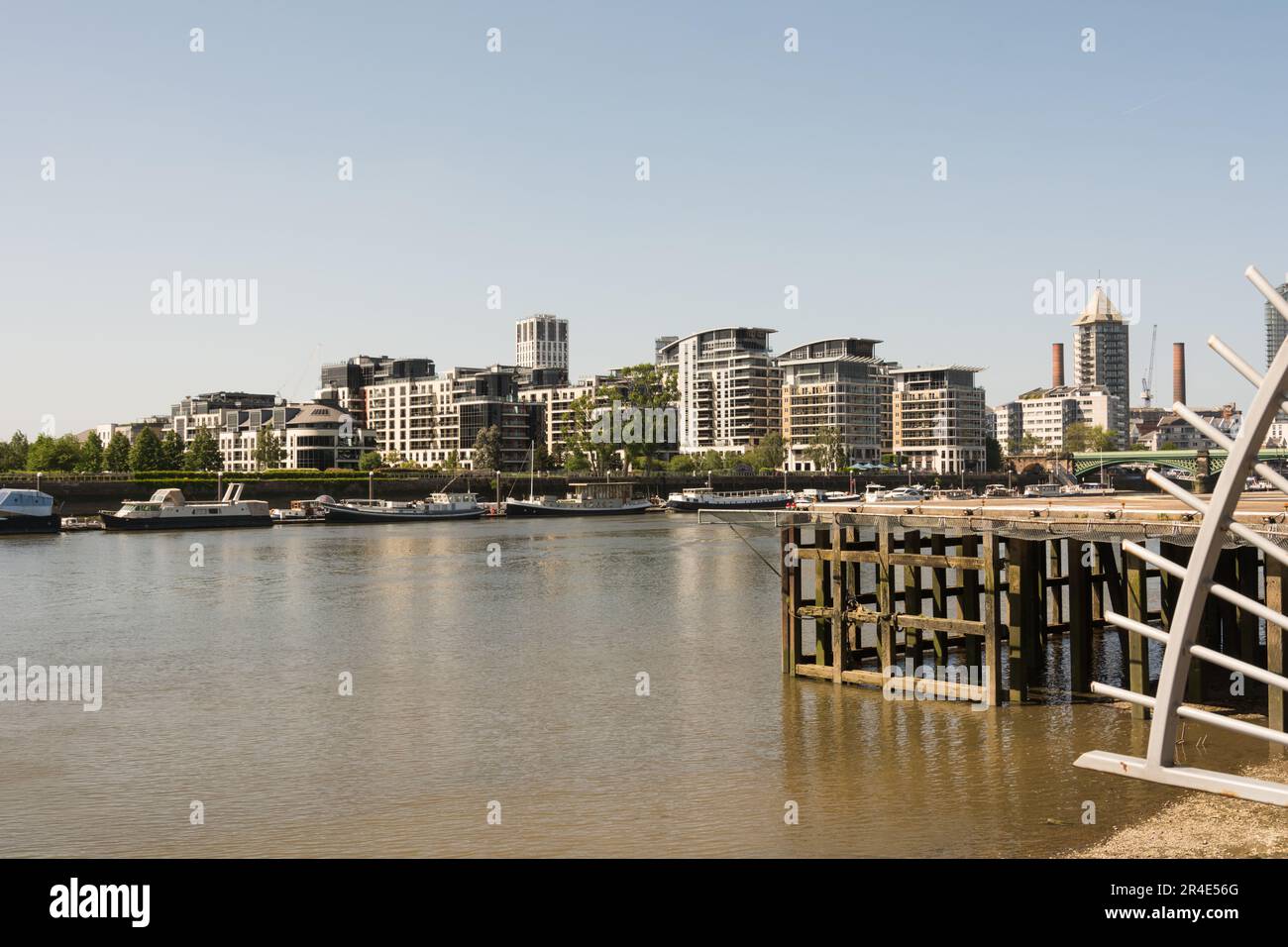 Flats and apartments at Imperial Wharf, London, SW6, England, UK Stock