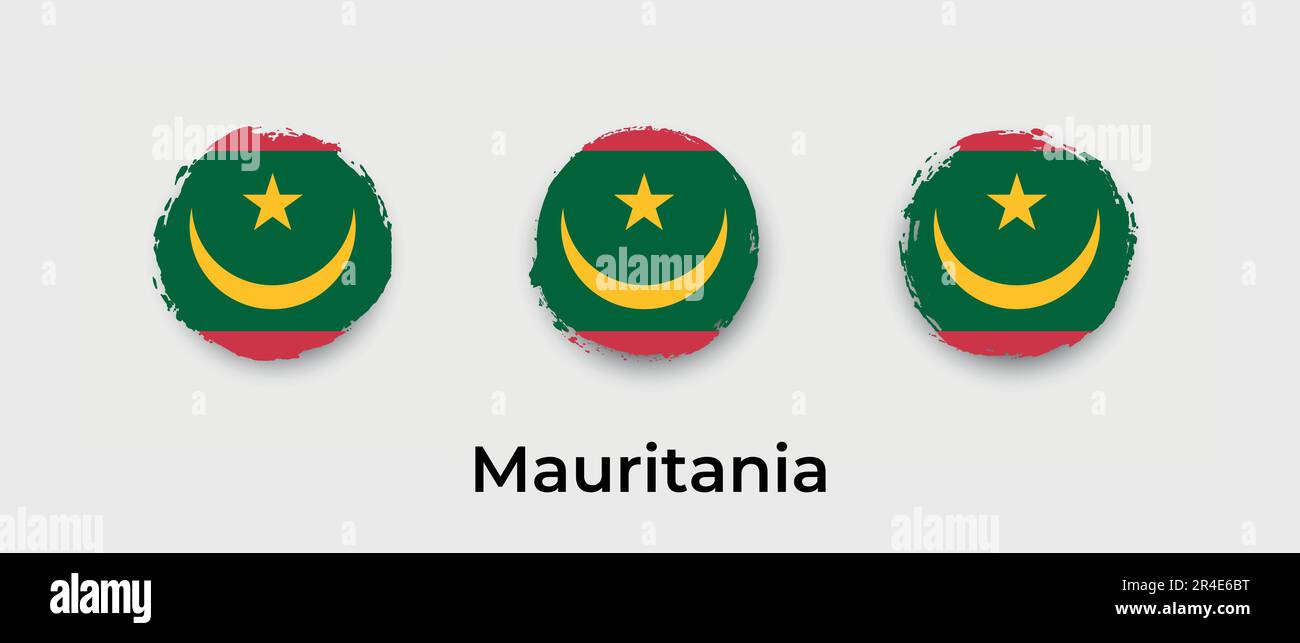 Mauritania flag grunge bubble vector icon illustration Stock Vector ...
