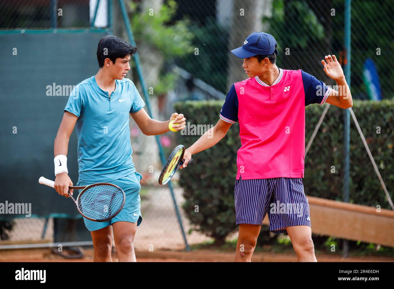 Milan, Italy. 27th May, 2023. Rei Sakamoto and Federico Cina during 2023  Bonfiglio Trophy, Tennis Internationals in Milan, Italy, May 27 2023  Credit: Independent Photo Agency/Alamy Live News Stock Photo - Alamy