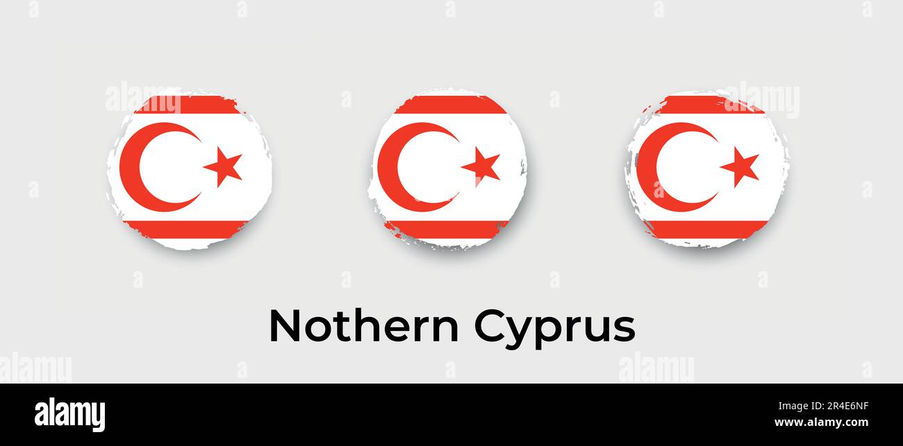 Nothern Cyprus flag grunge bubble vector icon illustration Stock Vector