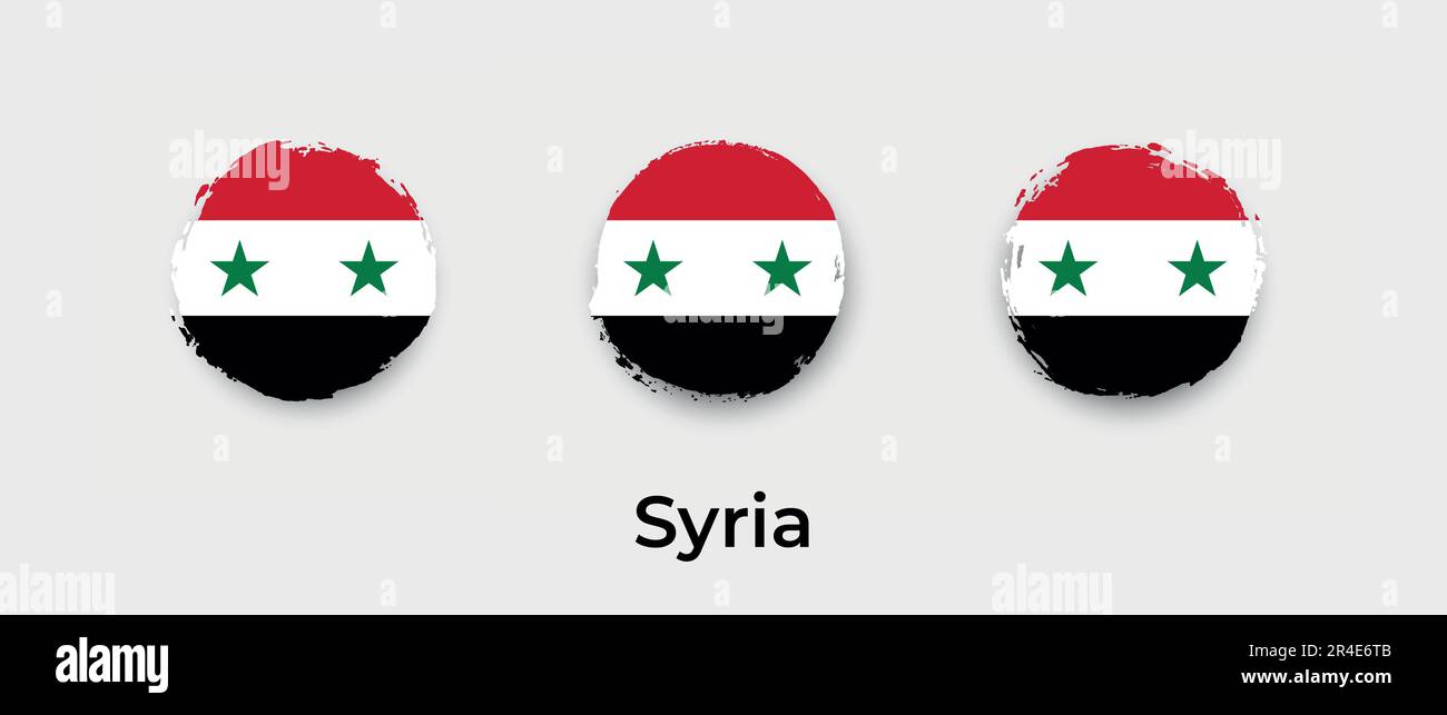 Syria flag grunge bubble vector icon illustration Stock Vector
