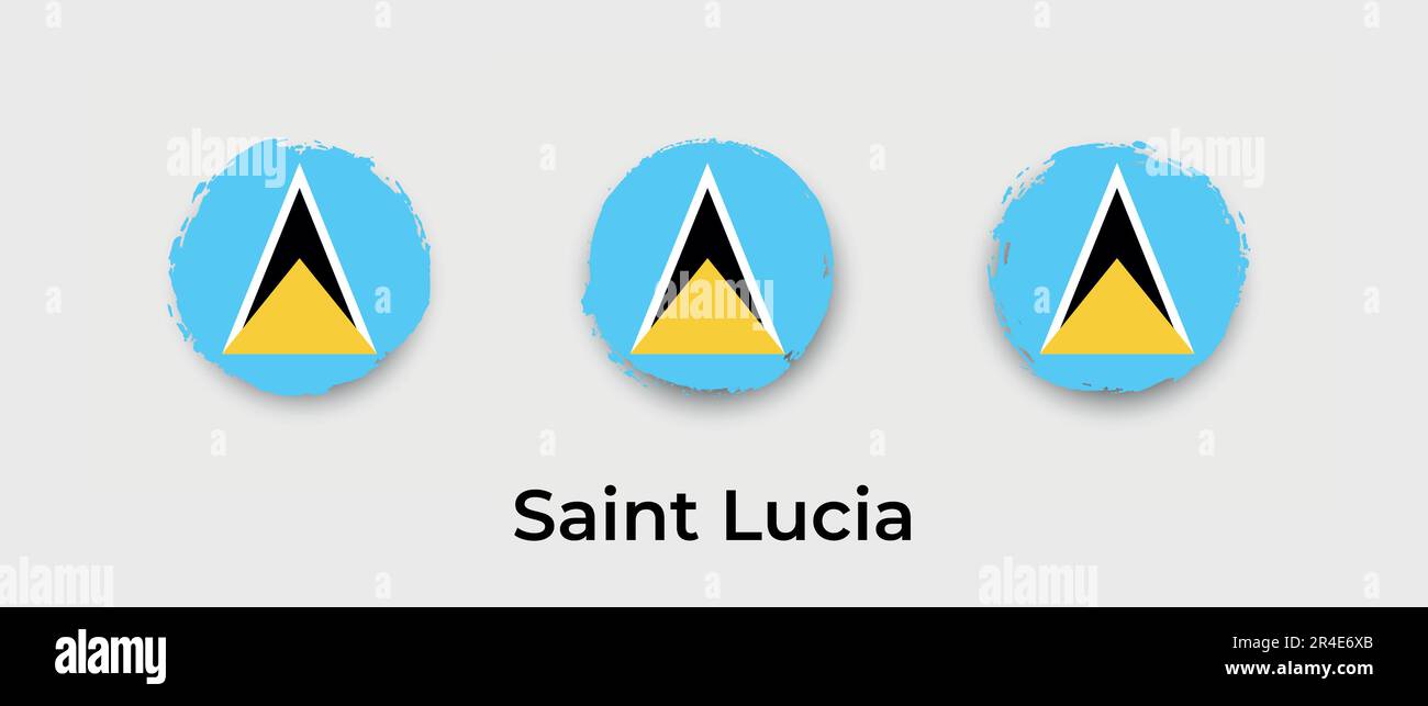 Saint Lucia flag grunge bubble vector icon illustration Stock Vector