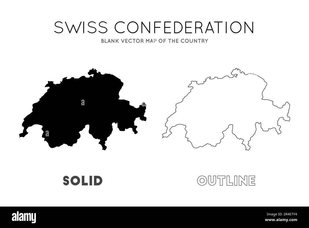 Switzerland map. Blank vector map of the Country. Borders of Switzerland for your infographic. Vector illustration. Stock Vector