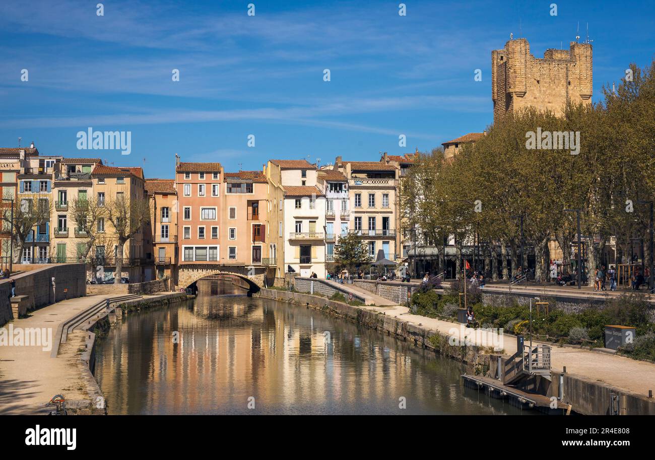Canal de la Robine in Narbonne, France Stock Photo