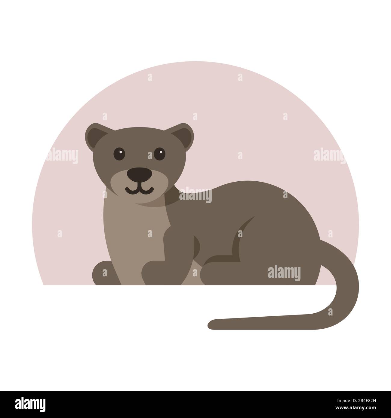 Cute otter flat icon. Vector illustration of a cute otter. Stock Vector