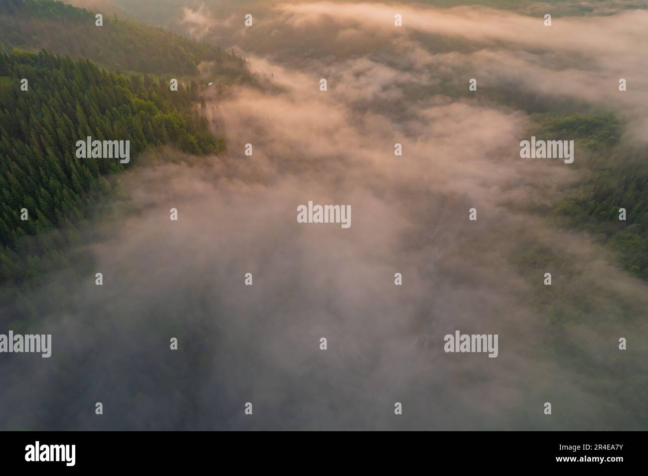 Fog envelops landscape valley hi-res stock photography and images - Alamy