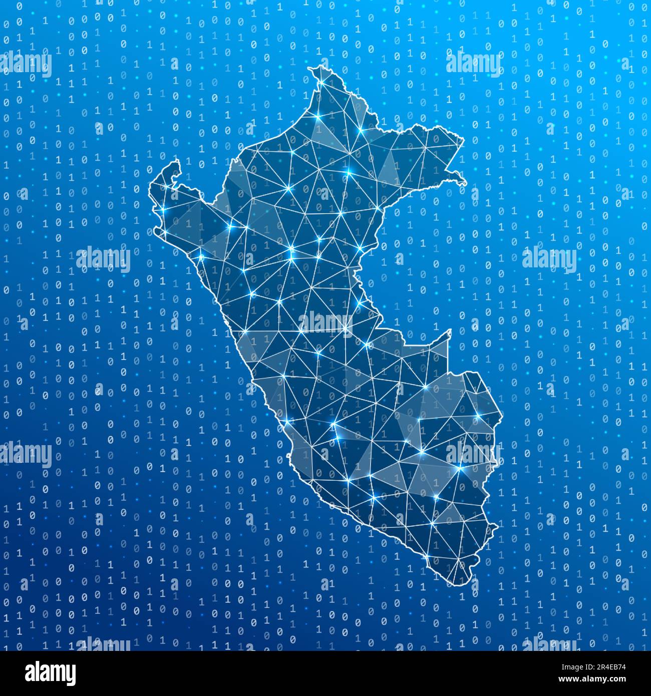 Network map of Peru. country digital connections map. Technology