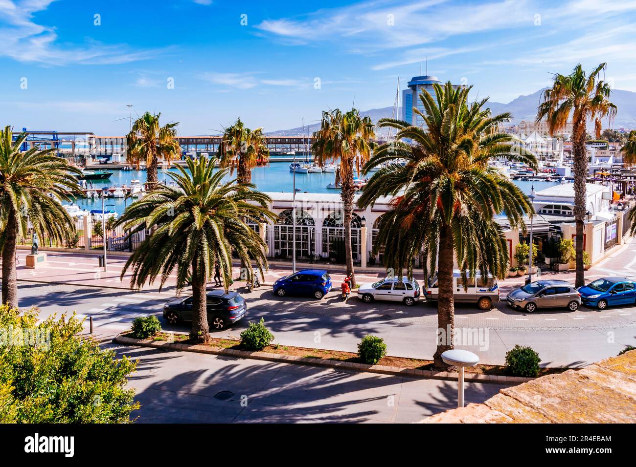 Panoramic view of the port. Melilla, Ciudad Autónoma de Melilla, Spain, África, EU. Stock Photo