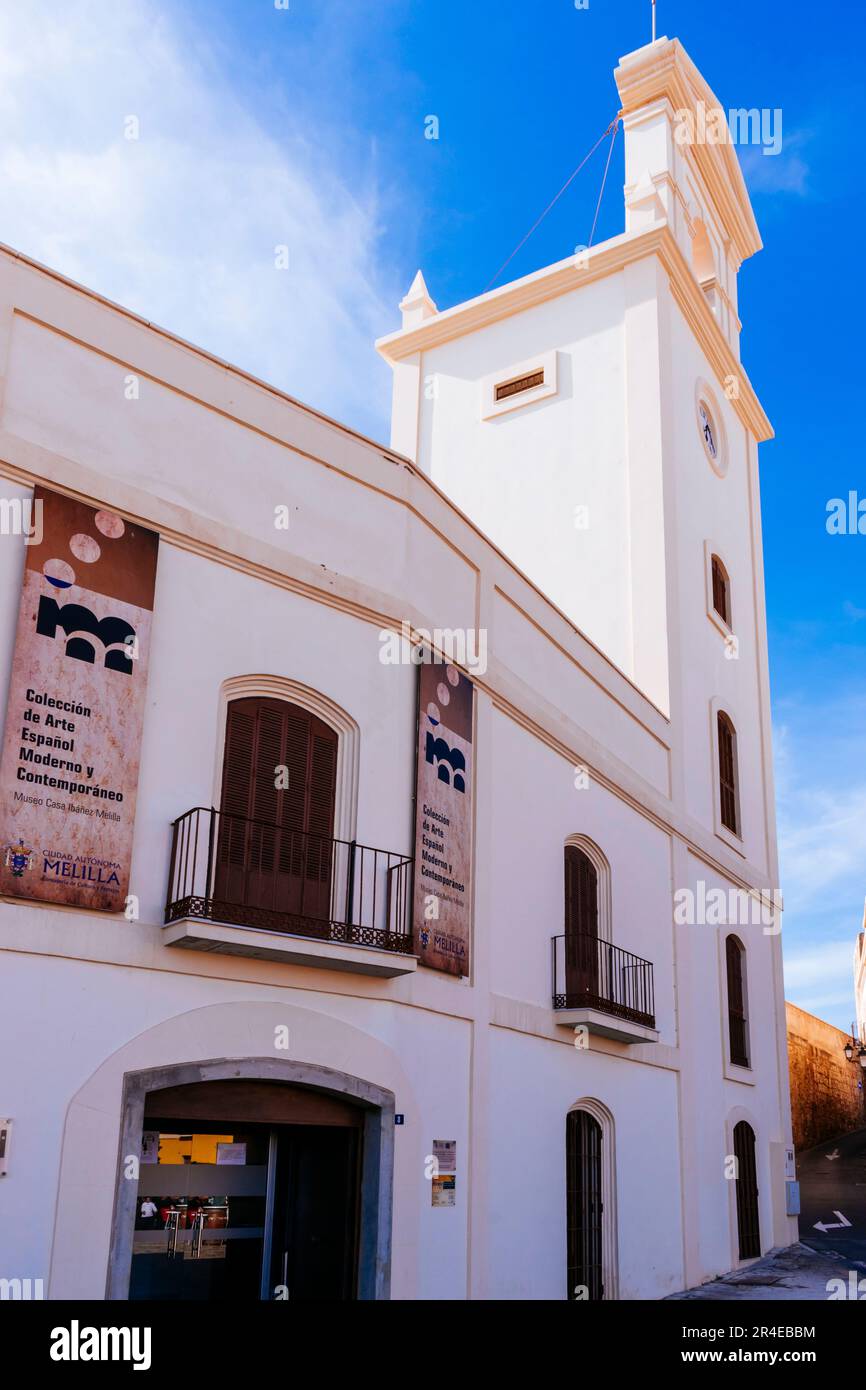 The Torre de la Vela, popularly called the Casa del Reloj, is an old watchtower. It currently houses the Casa Ibáñez Museum. Modern and Contemporary S Stock Photo