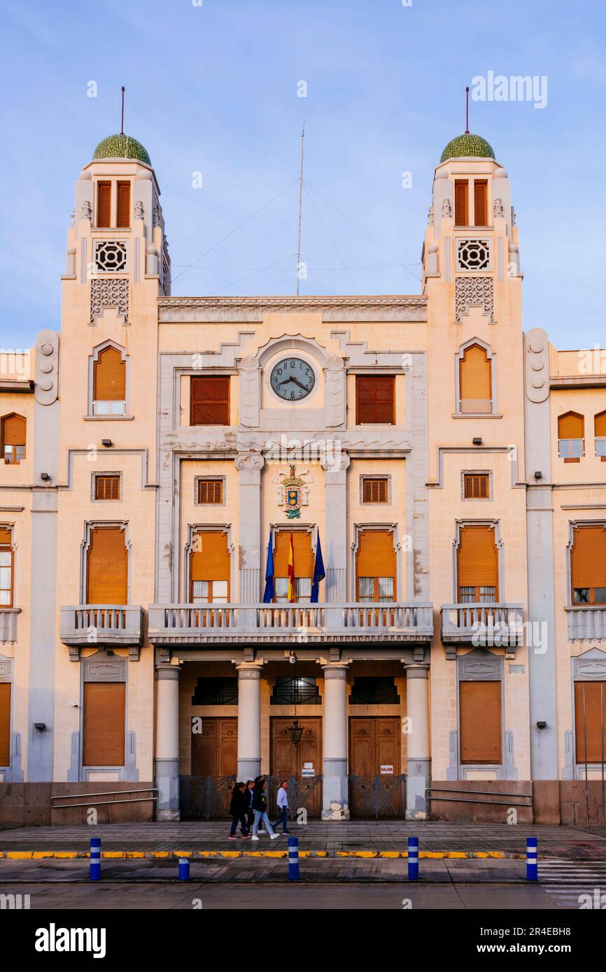 The Palace of the Assembly, formerly the Municipal Palace, sometimes called the Town Hall, is an art deco building from the Modernist Enlargement of t Stock Photo