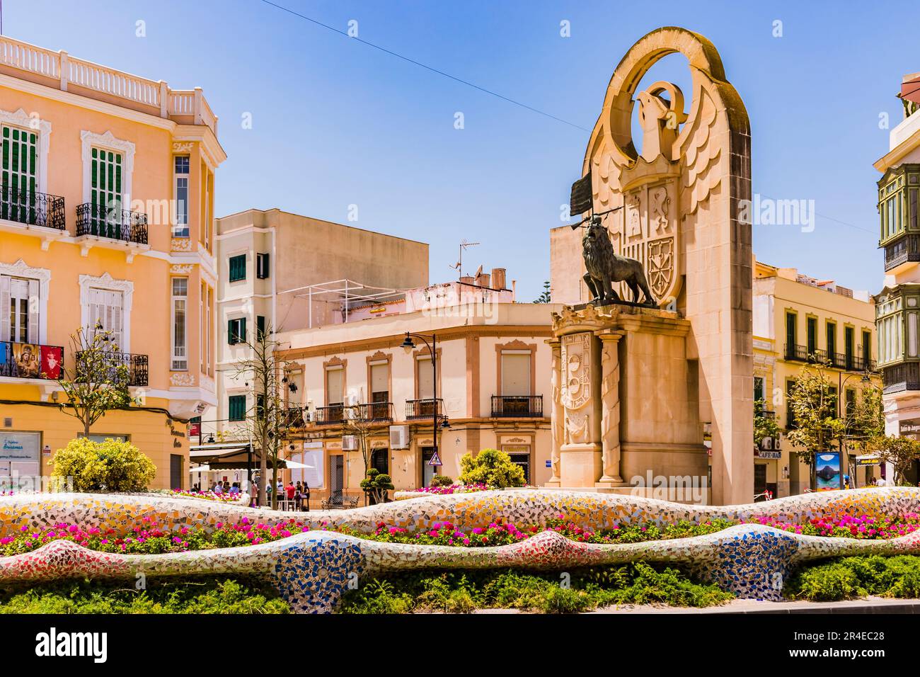 Fascist Architecture. Monument to the Heroes of Spain, a tribute to those who fell in the Spanish Civil War, was built in 1941 according to the design Stock Photo