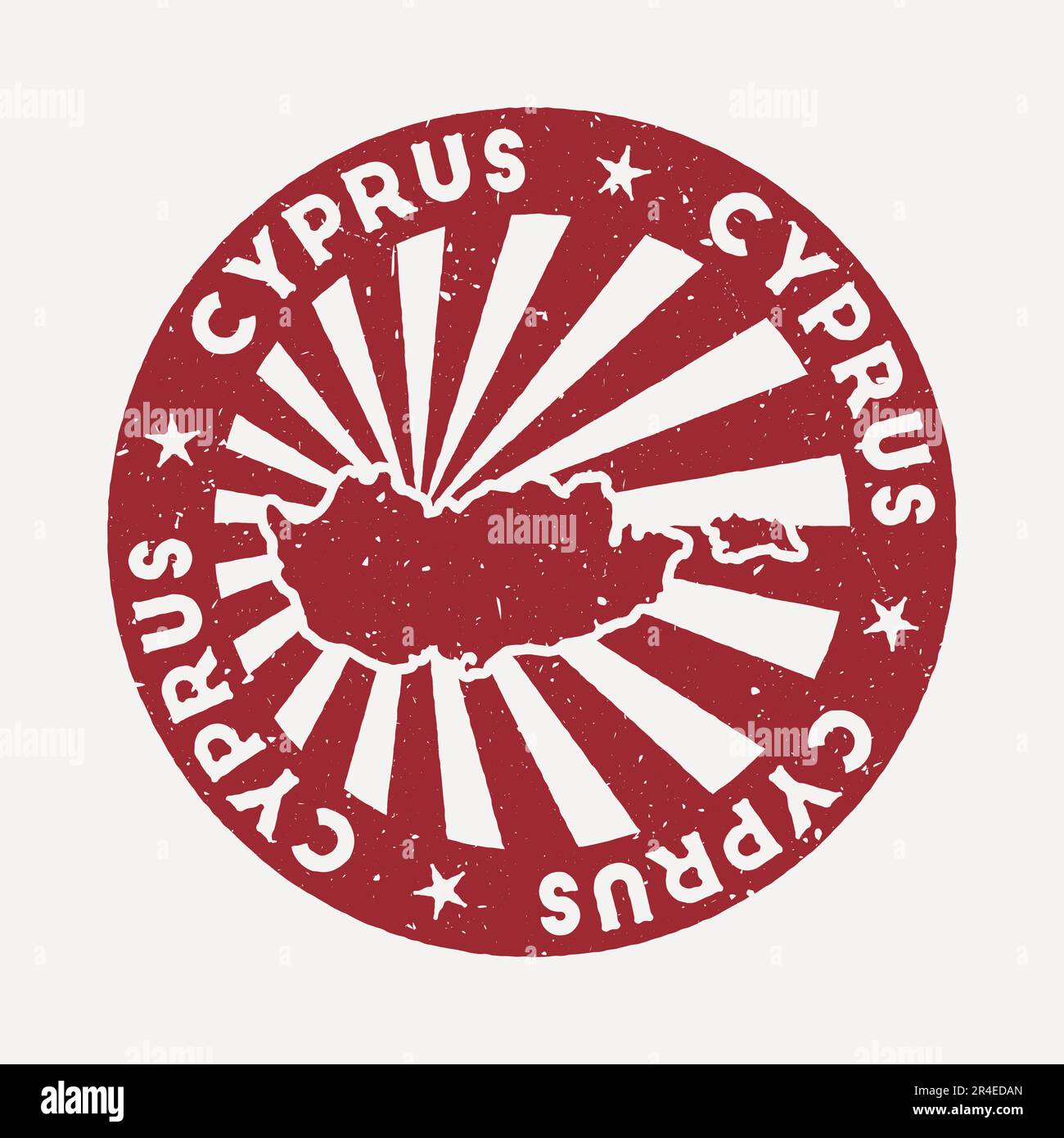 Cyprus stamp. Travel red rubber stamp with the map of country, vector