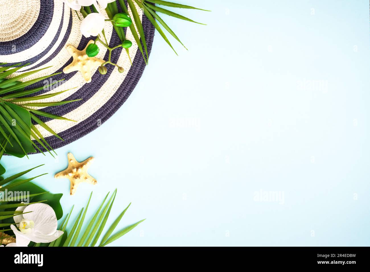 Summer flat lay background, sea vacation on white Stock Photo - Alamy