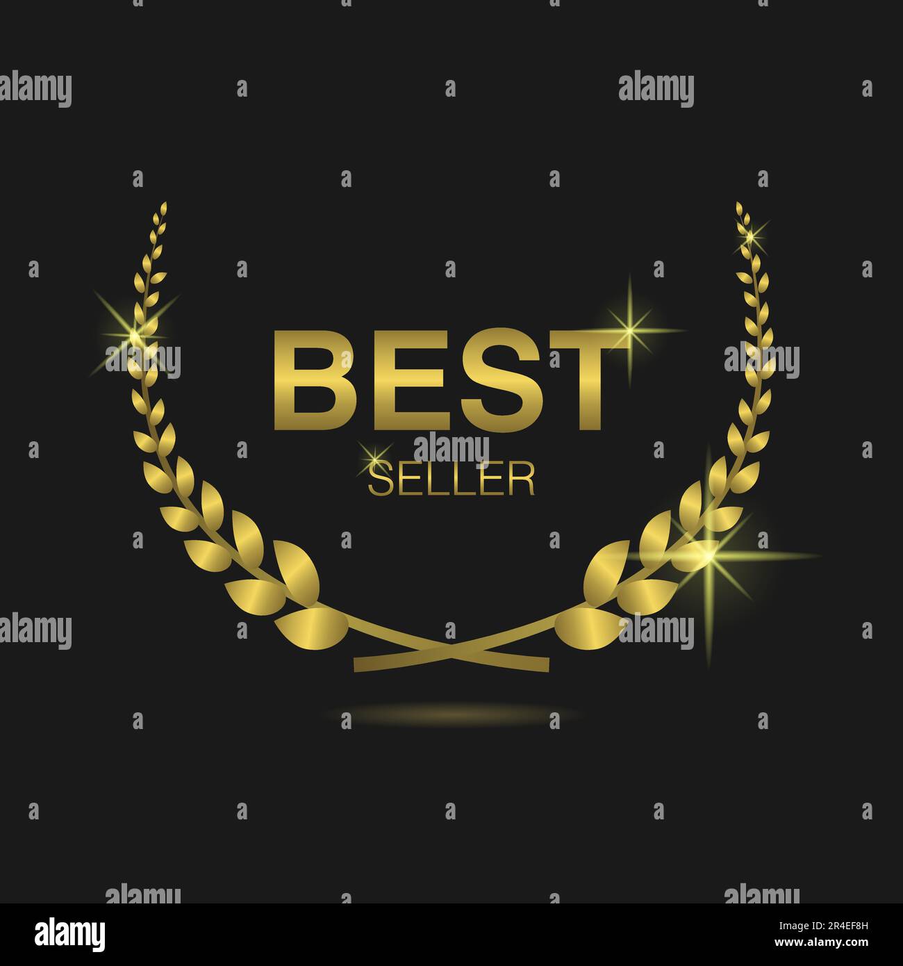 Best seller Golden laurel wreath label Stock Vector Image & Art - Alamy