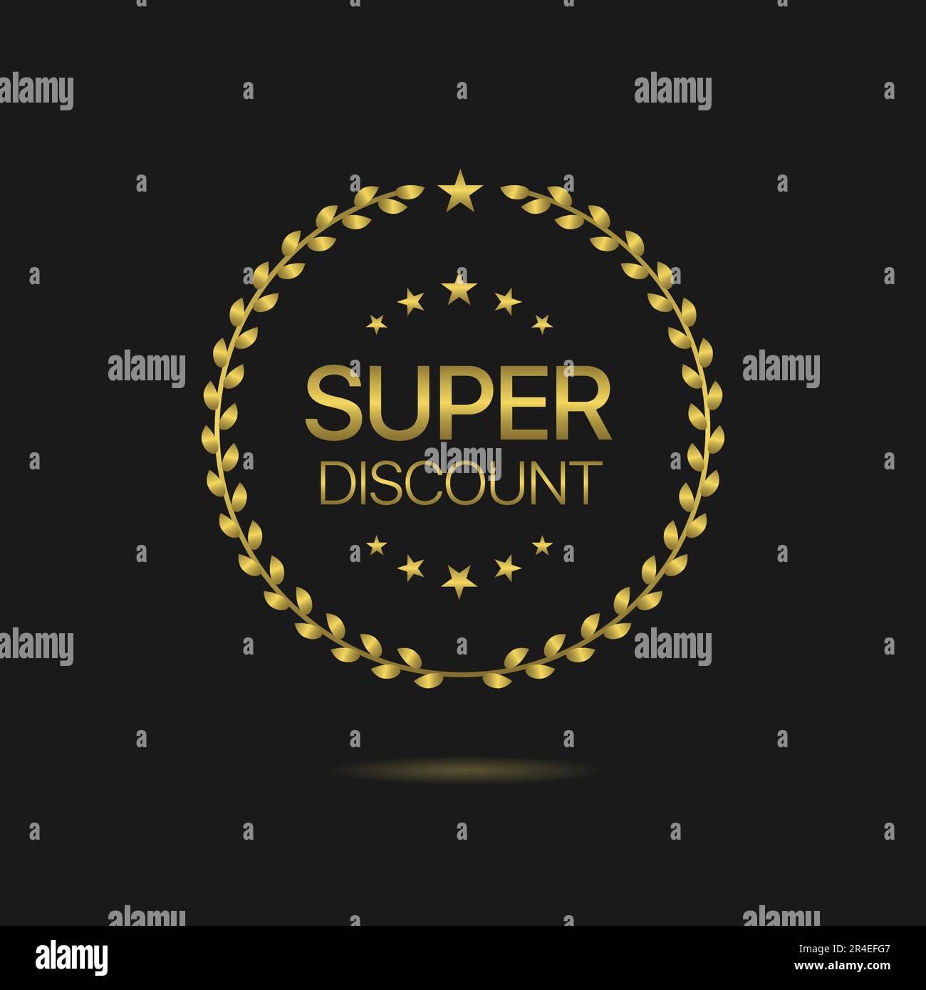 Super discount golden laurel wreath vector label Stock Vector Image ...