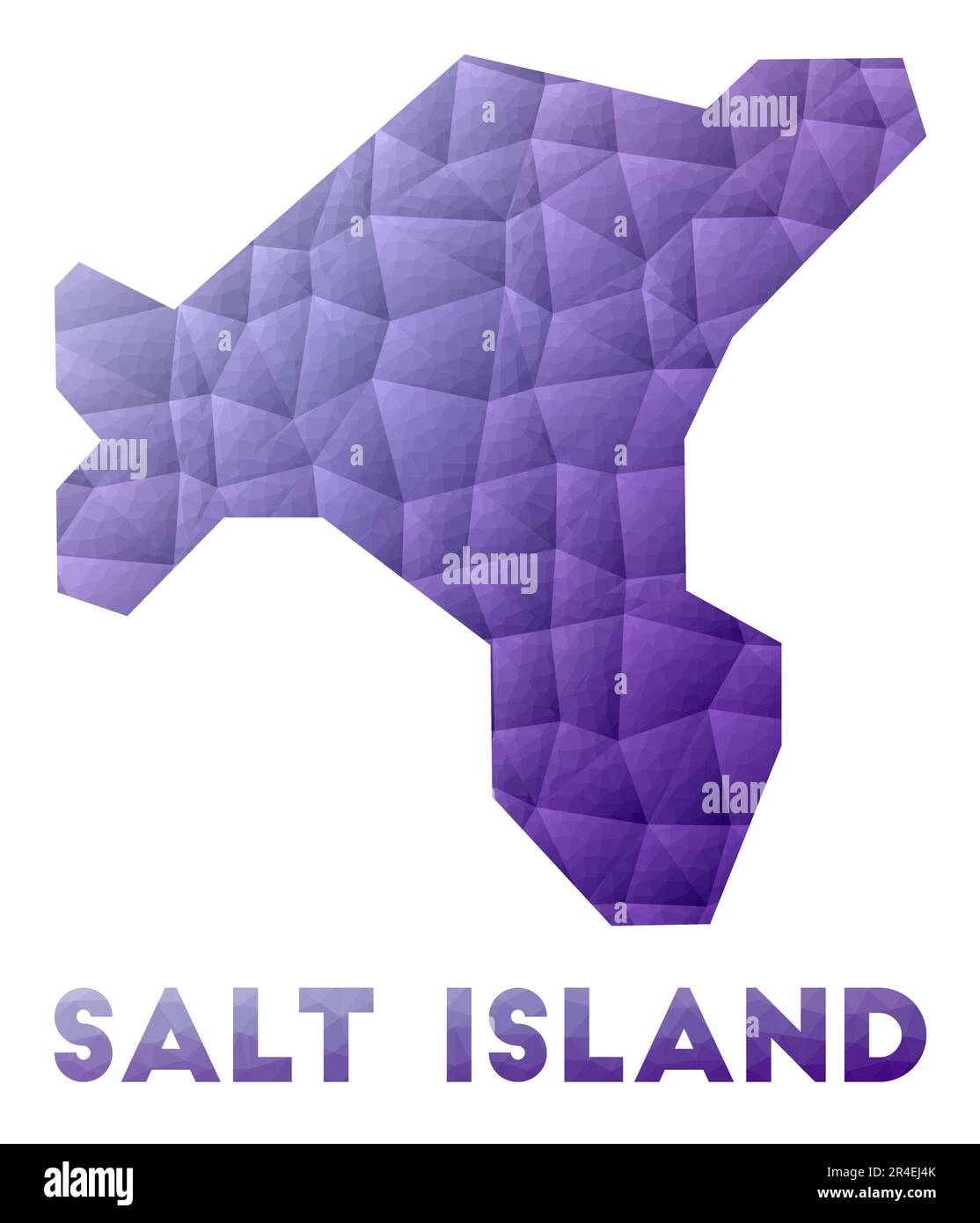 Map of Salt Island. Low poly illustration of the island. Purple ...